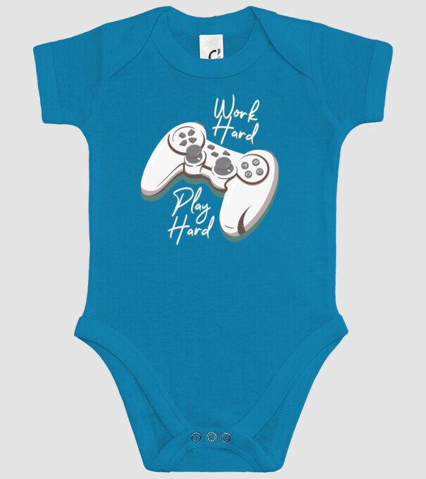 Work hard play hard model turcoaz pe tricou