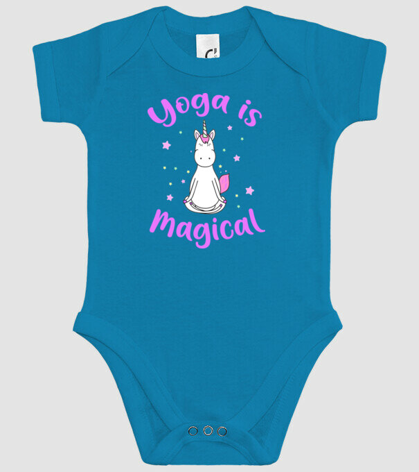 yoga is magical model turcoaz pe tricou