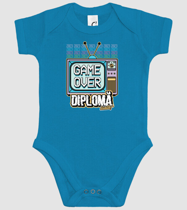 Absolvire retro diplomă model turcoaz pe tricou