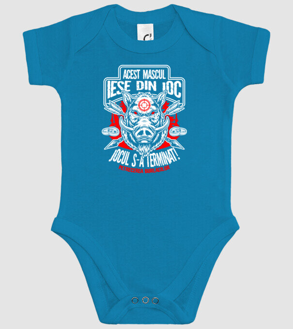 Acest mascul iese din joc - jocul s-a terminat - petrecerea burlacilor model turcoaz pe tricou