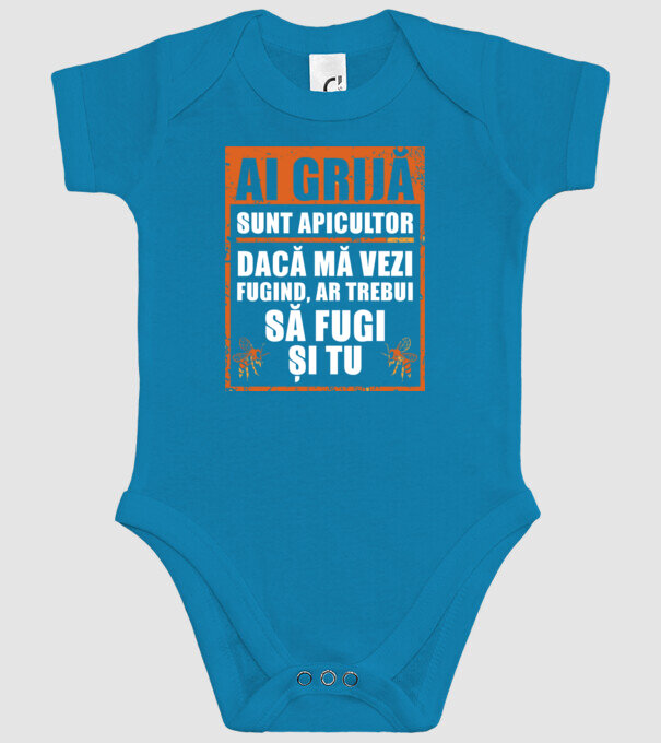 ai grijă, sunt apicultor, dacă mă vezi fugind, ar trebui să fugi și tu model turcoaz pe tricou