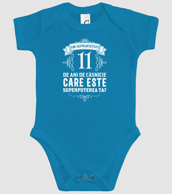 Am supraviețuit 11 ani de an de căsnicie - care este superputerea ta? model turcoaz pe tricou