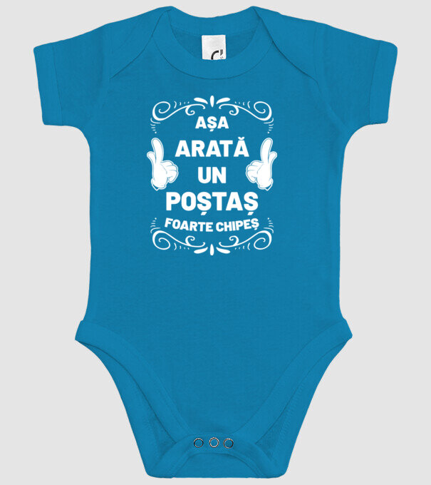 Așa arată un POȘTAȘ foarte chipeș model turcoaz pe tricou