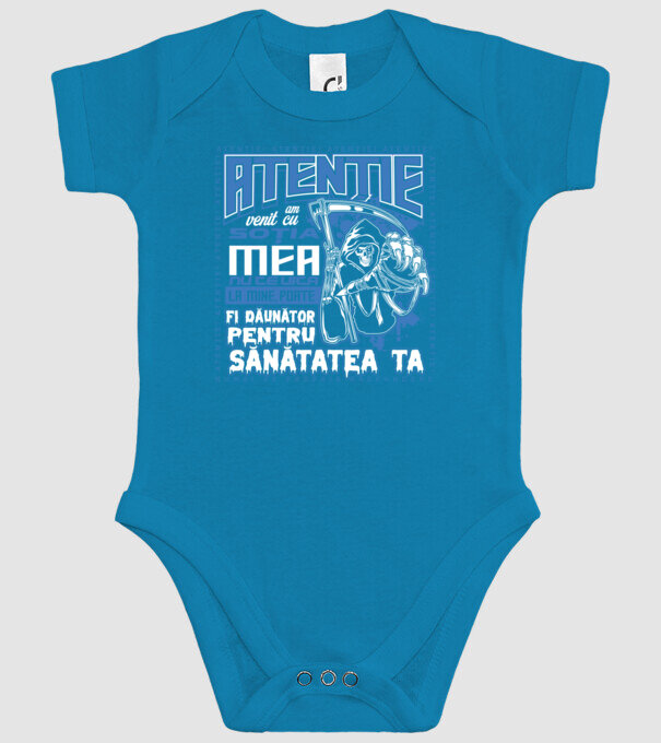 Atenție Am venit cu soția mea model turcoaz pe tricou