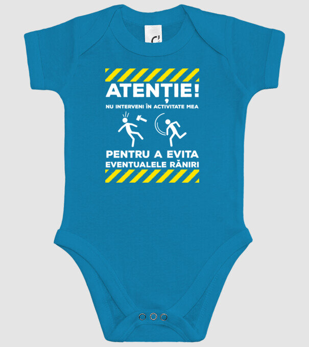 atenție! nu interveni în activitatea mea pentru a evita eventualele răniri model turcoaz pe tricou