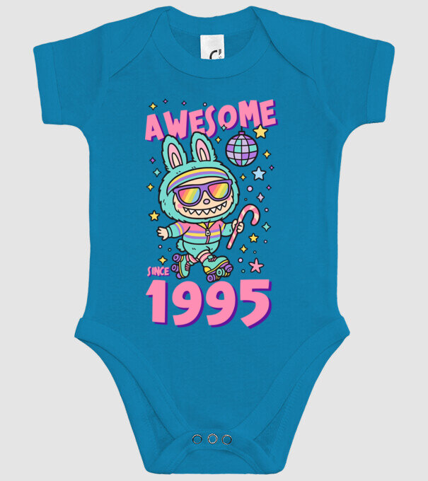 Awesome since 1995 - Labubu model turcoaz pe tricou