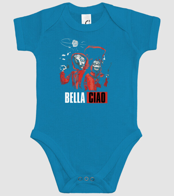 bella ciao money heist model turcoaz pe tricou
