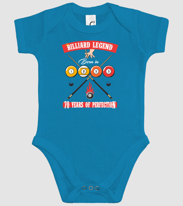 Billiard legend born in 1953 model turcoaz pe tricou