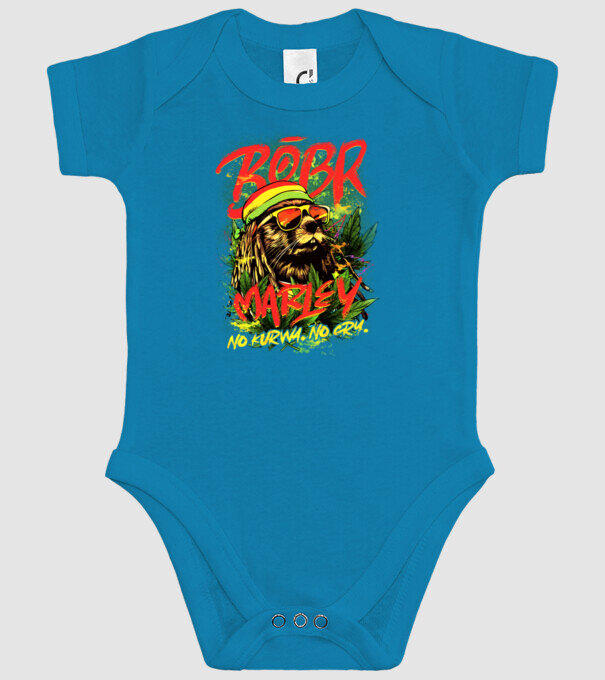BÓBR MARLEY model turcoaz pe tricou