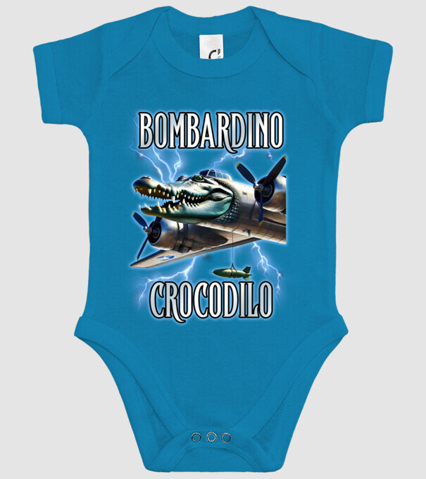 Bombardino Crocodilo model turcoaz pe tricou