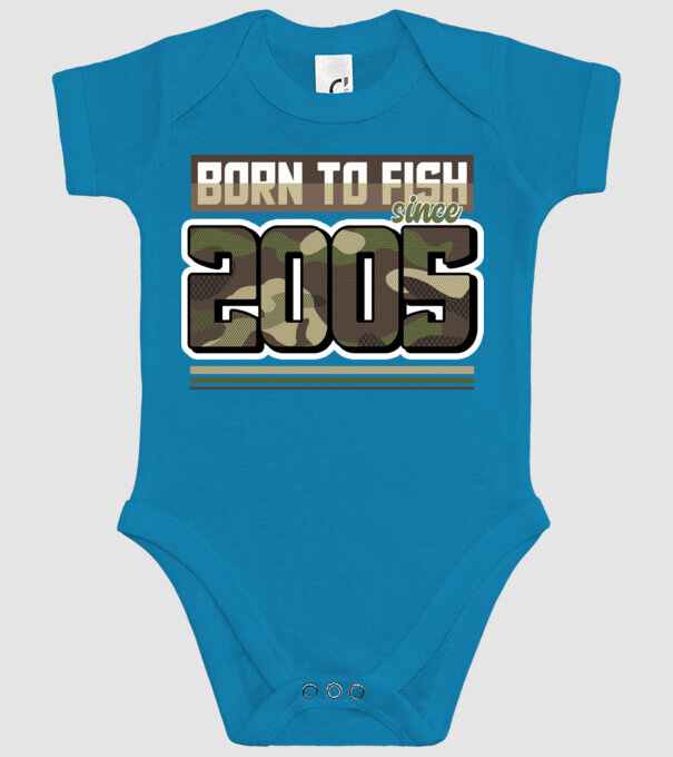 Born to fish since 2005 model turcoaz pe tricou