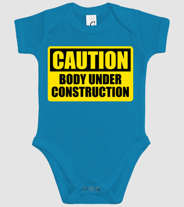 Caution Body Under Construction model turcoaz pe tricou