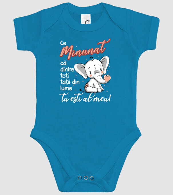 Ce minunat că dintre toți tații din lume, tu ești al meu! model turcoaz pe tricou