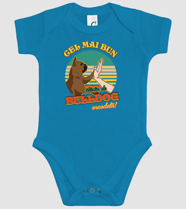 Cel mai bun stăpân de bulldog vreodată! model turcoaz pe tricou
