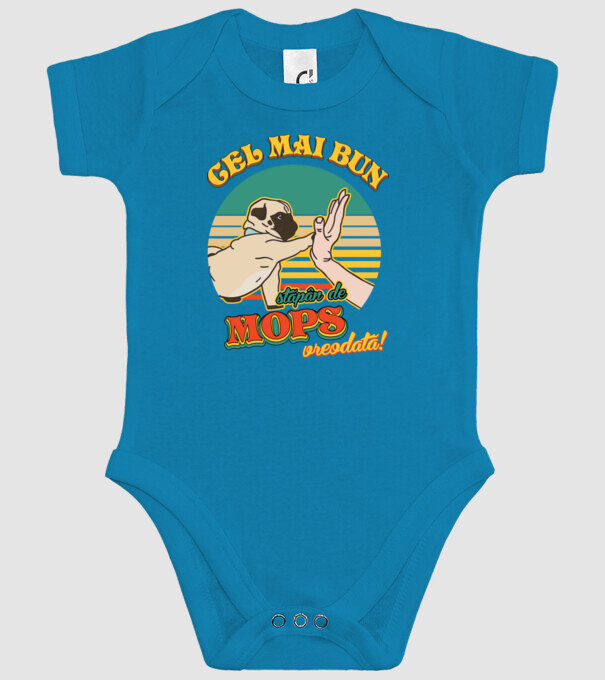 Cel mai bun stăpân de mops vreodată! model turcoaz pe tricou