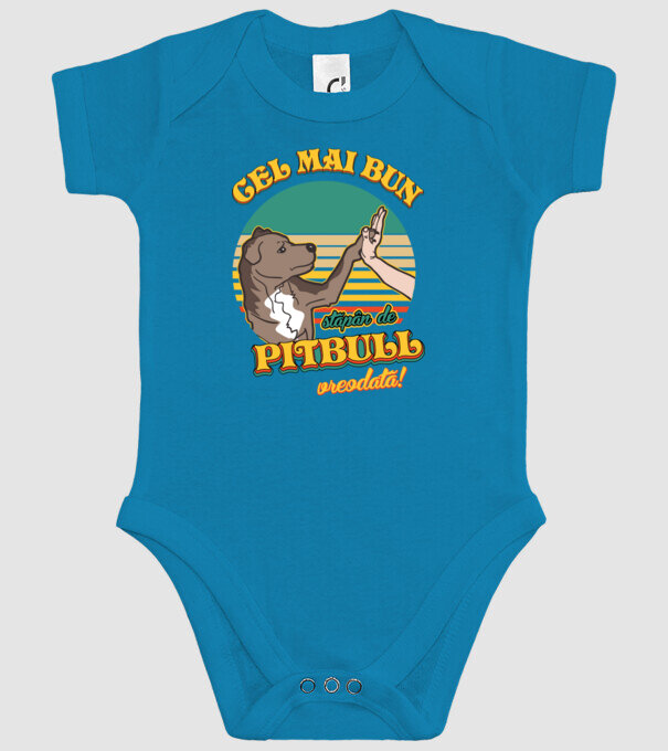 Cel mai bun stăpân de pitbull vreodată! model turcoaz pe tricou