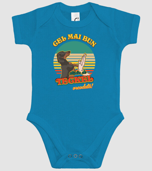 Cel mai bun stăpân de teckel vreodată! model turcoaz pe tricou