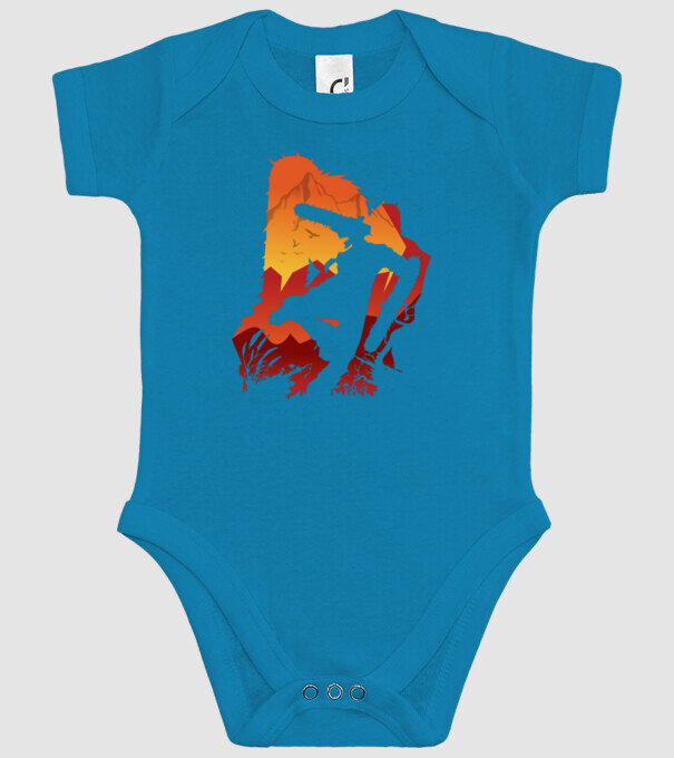 Chainsaw man silhouette model turcoaz pe tricou