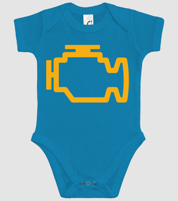 check engine model turcoaz pe tricou