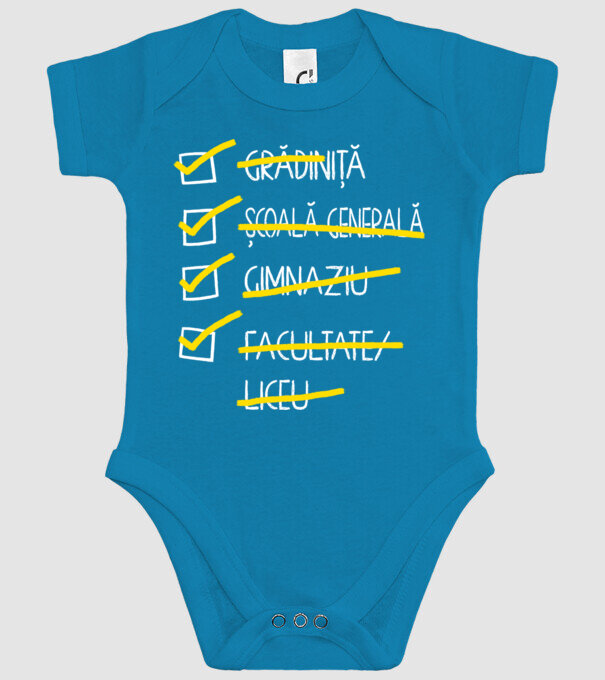 Cheklist educație - Facultate negru model turcoaz pe tricou