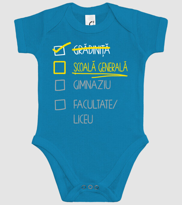 Cheklist educație - grădiniță negru model turcoaz pe tricou