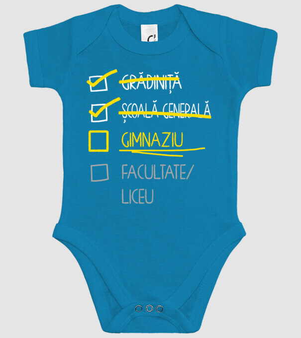 Cheklist educație - Școala primară negru model turcoaz pe tricou