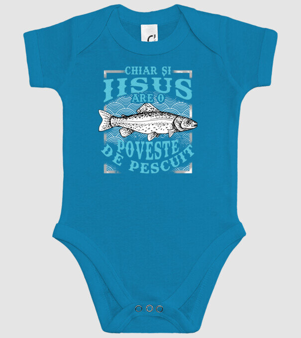 Chiar și Iisus are o poveste de pescuit model turcoaz pe tricou