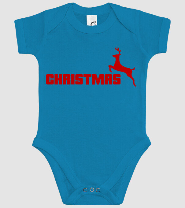Christmas logo model turcoaz pe tricou