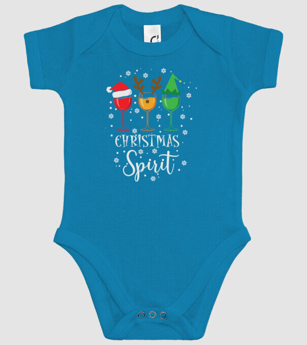 Christmas spirit wine model turcoaz pe tricou