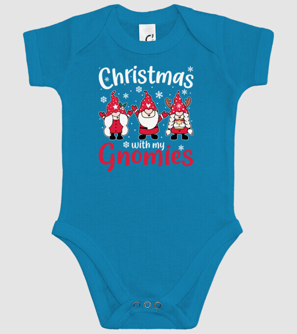 Christmas with my gnomies model turcoaz pe tricou