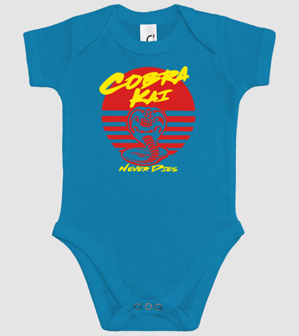 cobra kai sunset logo model turcoaz pe tricou
