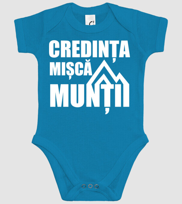Credința mișcă munții model turcoaz pe tricou