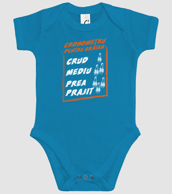 cronometru pentru grătar: crud, mediu, prea prăjit model turcoaz pe tricou