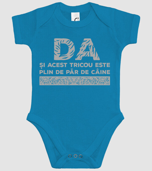 da, și acest tricou este plin de păr de câine model turcoaz pe tricou