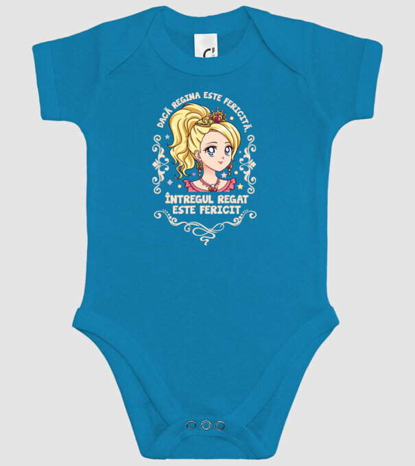 Dacă regina este fericită, întregul regat este fericit. model turcoaz pe tricou