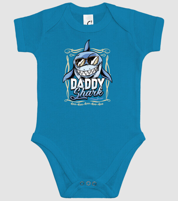 Daddy Shark model turcoaz pe tricou