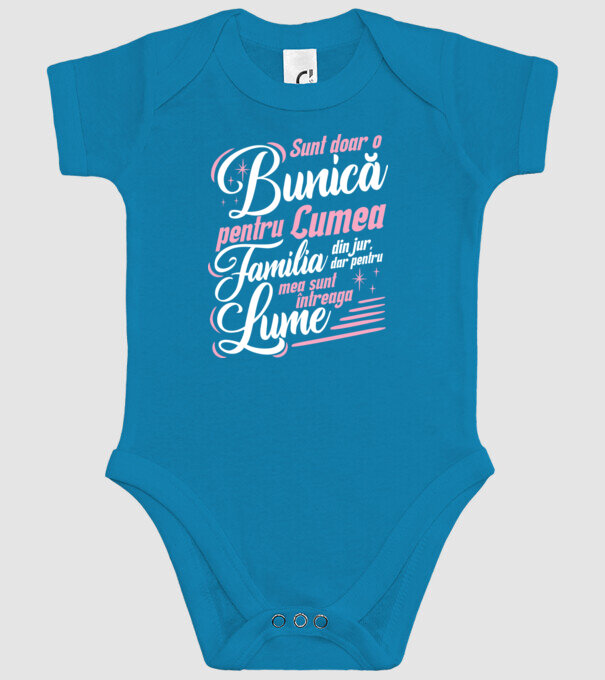 Sunt doar o bunică pentru lumea din jur, dar pentru familia mea sunt întreaga lume! model turcoaz pe tricou