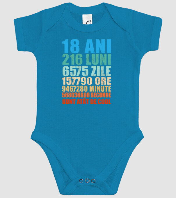 De 18 ani - luni - zile - ore - minute - secunde - sunt atât de cool model turcoaz pe tricou