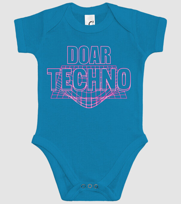 Doar techno model turcoaz pe tricou