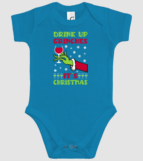 Drink up grinches it's christmas model turcoaz pe tricou