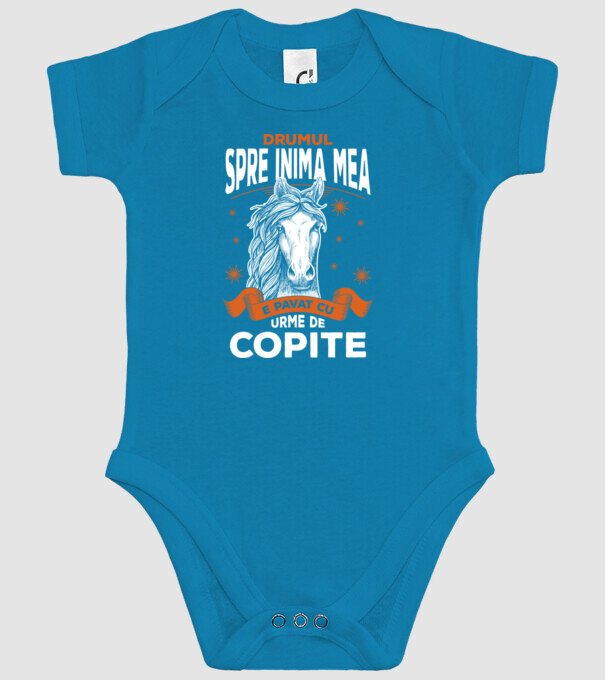 drumul spre inima mea e pavat cu urme de copite model turcoaz pe tricou