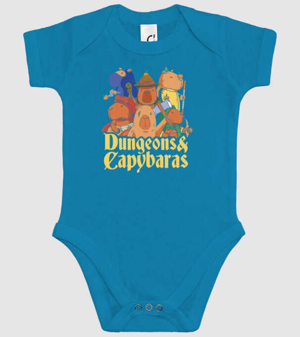 Dungeons and Capybaras model turcoaz pe tricou