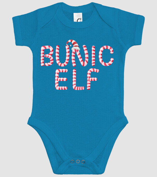 bunic elf model turcoaz pe tricou