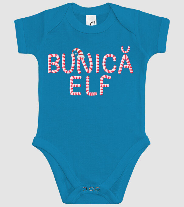 bunică elf model turcoaz pe tricou