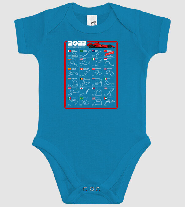 F1 2023 Formula Grand prix calendar model turcoaz pe tricou