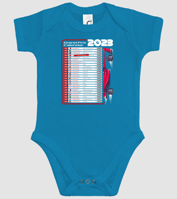 F1 Calendar TBA model turcoaz pe tricou