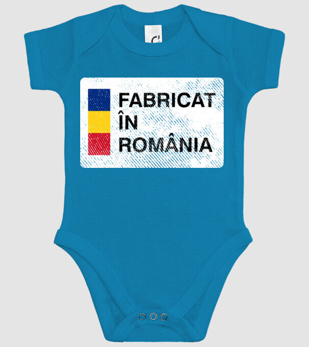 Fabricat în România model turcoaz pe tricou