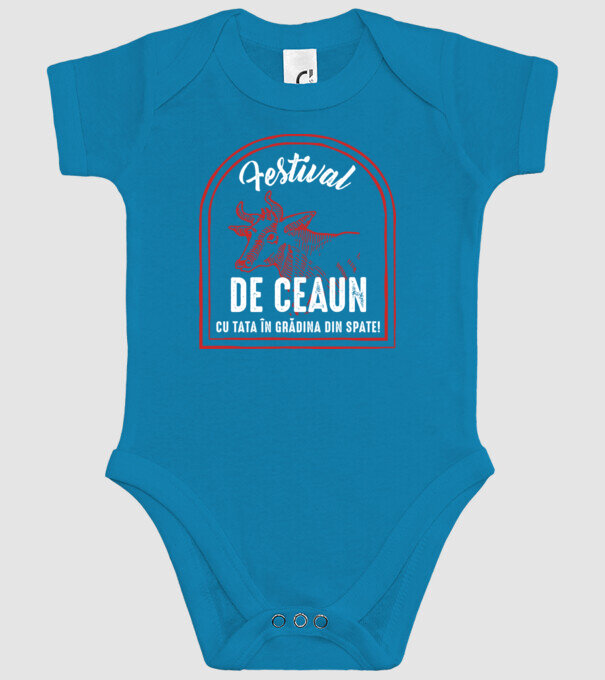 Festival de ceaun - cu tata în grădina din spate! model turcoaz pe tricou
