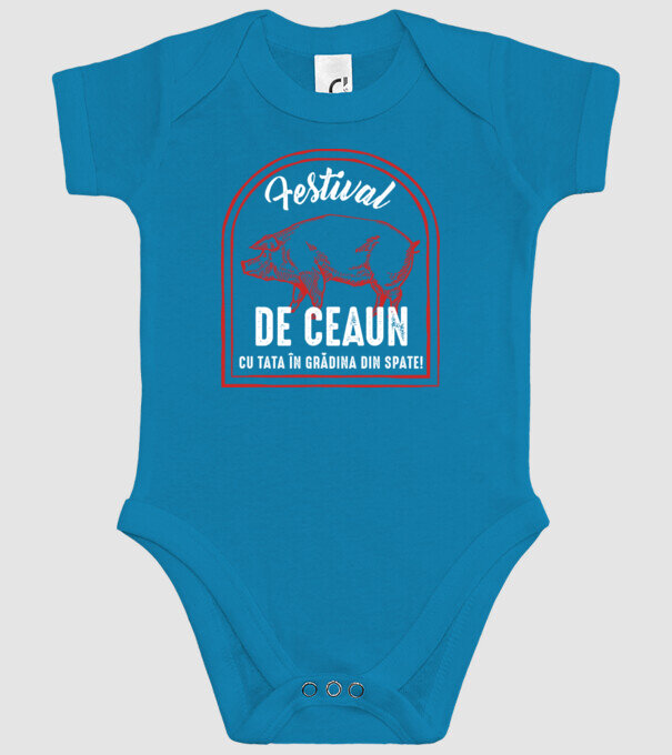 Festival de ceaun - cu tata în grădina din spate! model turcoaz pe tricou
