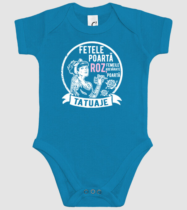 Fetele poartă roz, femeile adevărate poartă tatuaje model turcoaz pe tricou